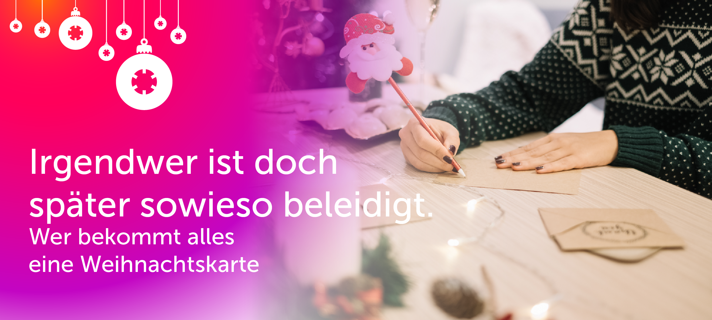 Wer bekommt eine Weihnachtskarte?