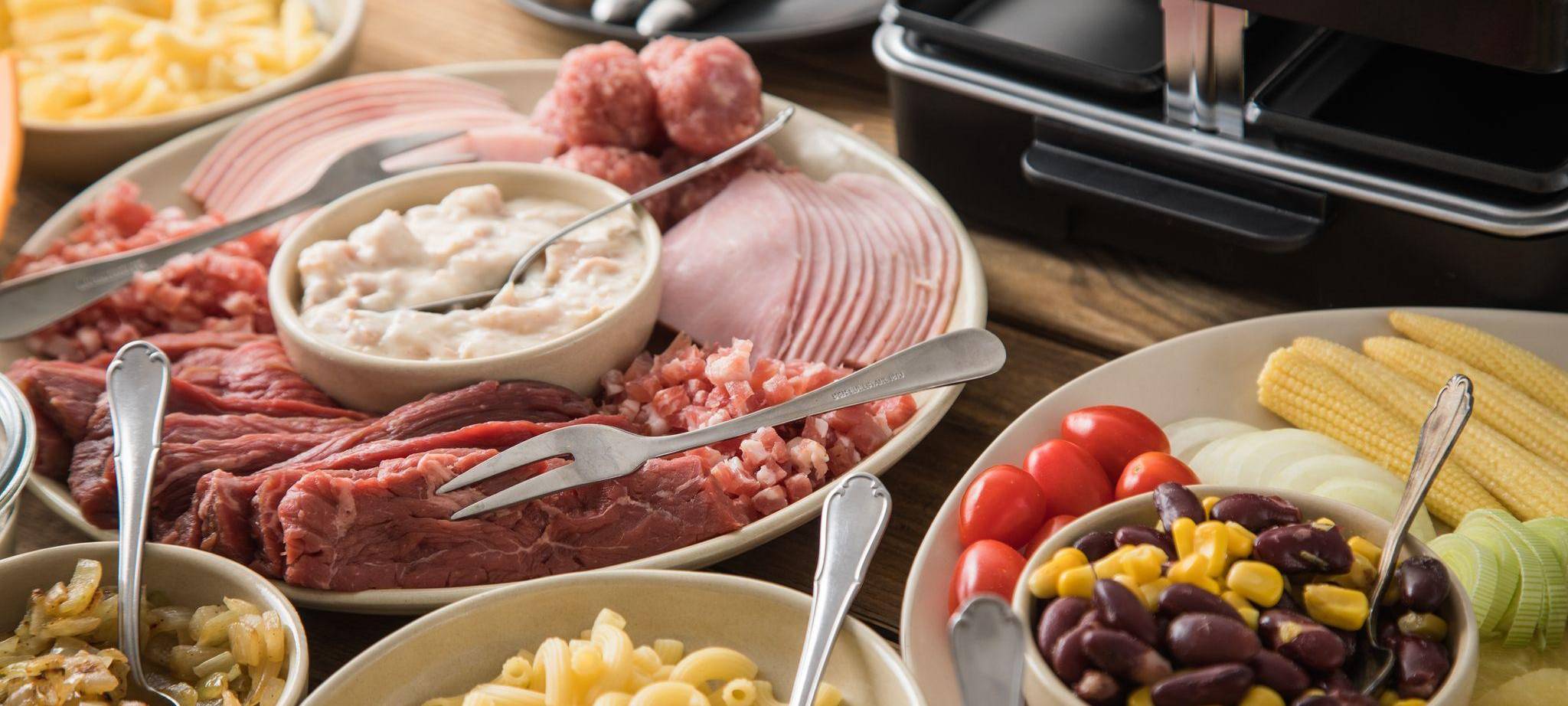 Fleischplatte für das Raclette