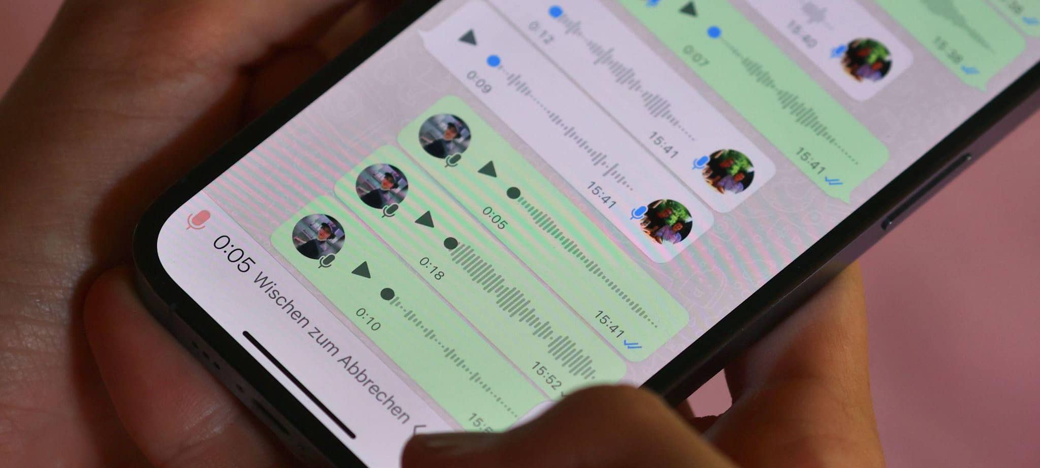 WhatsApp-Sprachnachrichten auf einem Smartphone