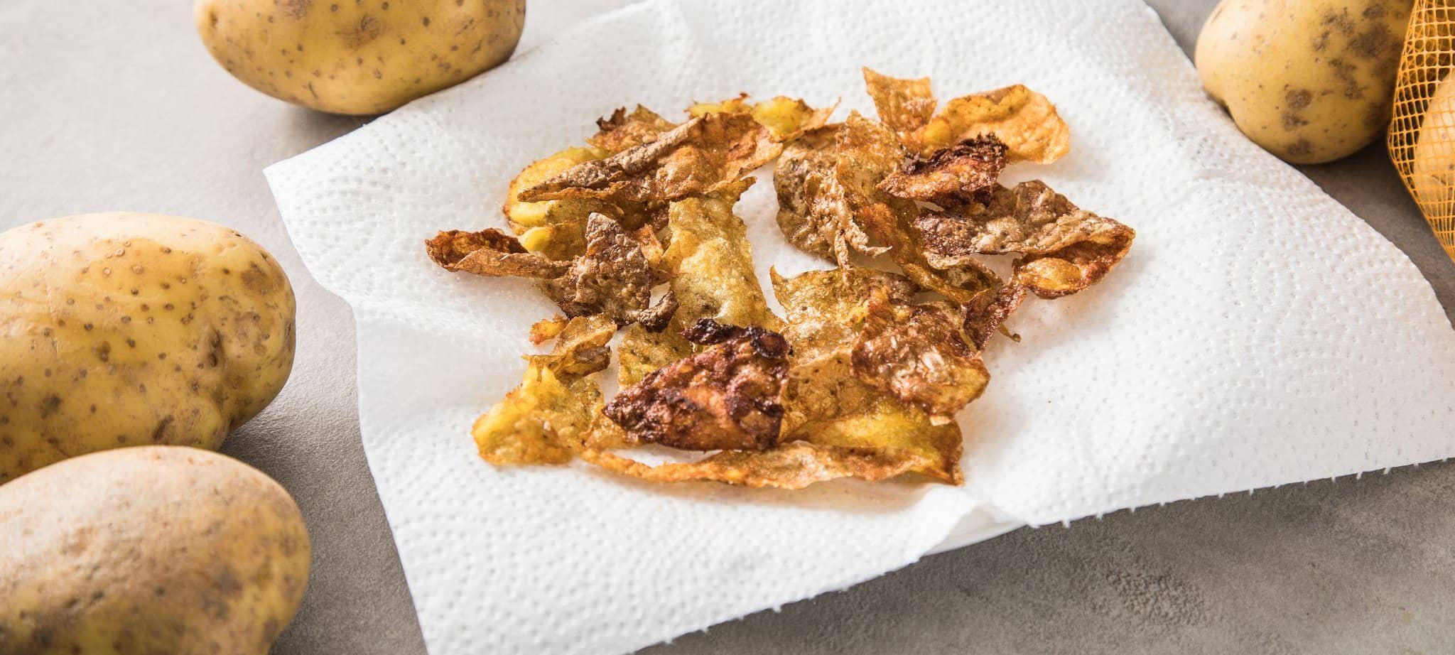 Schalen von Pellkartoffeln als Knusperbeilage
